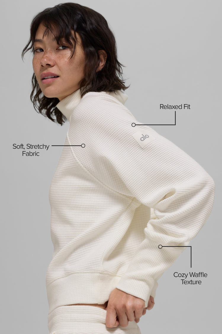 Jersey de cuello alto con mangas - Waffle Weekend Escape "nuevo"