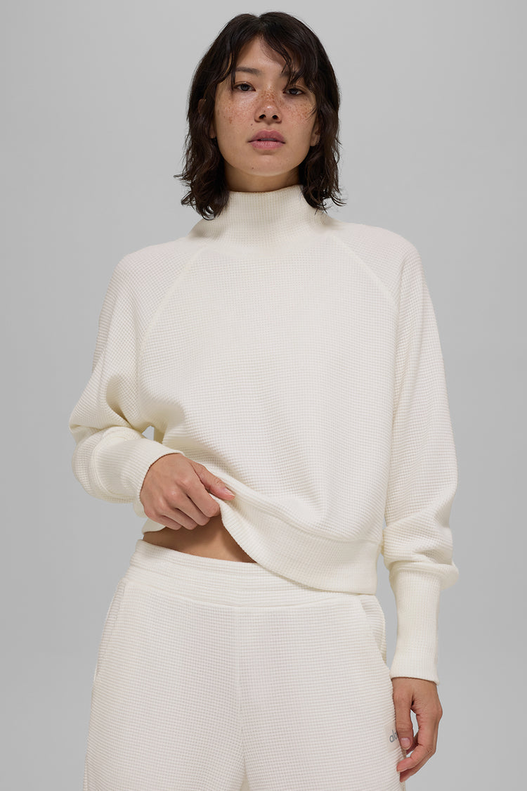 Jersey de cuello alto con mangas - Waffle Weekend Escape "nuevo"