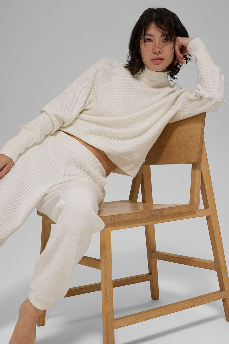 Jersey de cuello alto con mangas - Waffle Weekend Escape "nuevo"